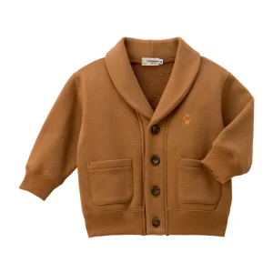 VESTE MARRON BRODERIE OURSON