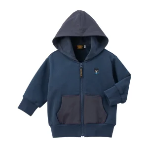 GILET COTON AVEC CAPUCHE BLEU MARINE DOUBLE B
