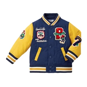 BOMBER  DOUBLE B BLEU MARINE ET JAUNE