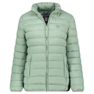 Canadian Peak Akitaleak Femme - Blouson Matelassé à Zip Polyamide avec Drapeau et Badge VERT AMANDE