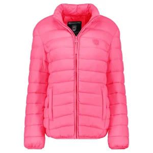 Canadian Peak Akitaleak Femme - Blouson Matelassé à Zip Polyamide avec Drapeau et Badge ROSE FLASH