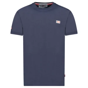 Canadian Peak JAREDEAK Homme - T-Shirt Col Rond avec Drapeau sur la Poitrine Marine