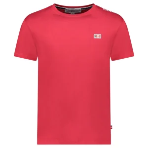 Canadian Peak JAREDEAK Homme - T-Shirt Col Rond avec Drapeau sur la Poitrine Rouge